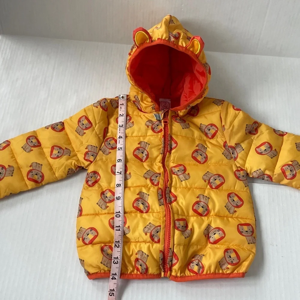 Robeez Ro + Me Yellow Orange Coat Jacket Lion Print Size 24 Months
